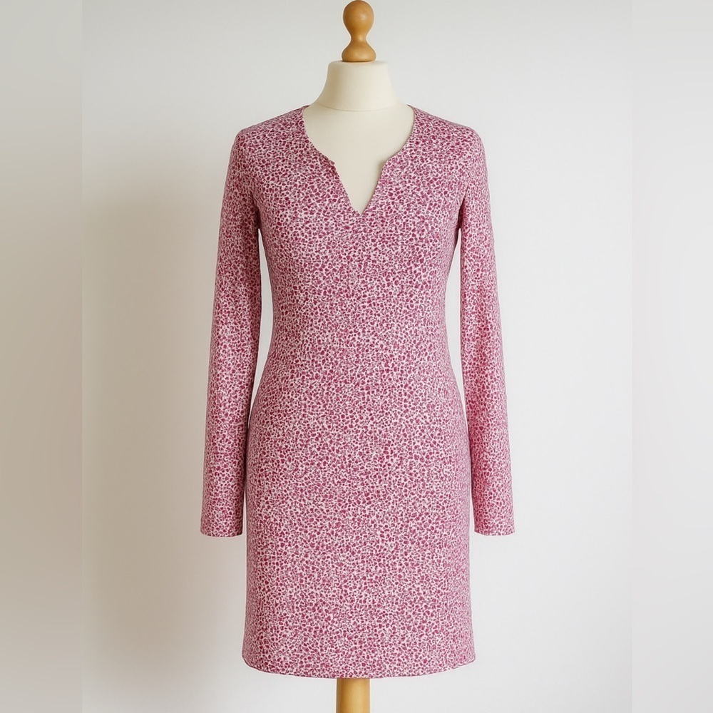 Diane Von Furstenberg 10 Split Reina Long-Sleeve Sea Daisy Print Dress Size 10
